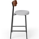 Ver imagem 6 de Kit 02 Banquetas Baixa Cozinha Sala de Jantar Milão L02 Couríssimo Marrom Linho Cinza - lyam