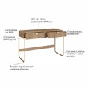 Ver imagem 7 de Escrivaninha Orgânica Pé Metal Luna 2 Gavetas 125cm Hanover e Dourado Bege