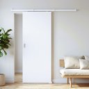 Ver imagem 1 de Porta Drywall 80x210 + Kit Correr Alumínio Branco Sobrepor