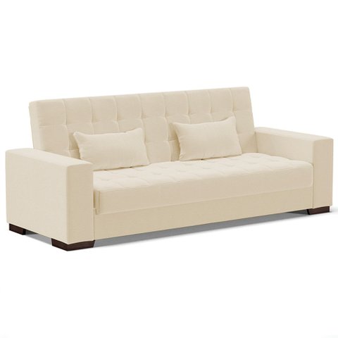 Sofá Cama Decorativo 210cm Beesley Linho Bege - Gran Belo