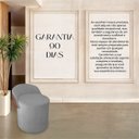 Ver imagem 4 de Puff Orgânico Redondo com Encosto Luxo Composé Corino e Suede para Sala e Recepção:cinza Claro