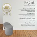 Ver imagem 2 de Puff Orgânico Redondo com Encosto Luxo Composé Corino e Suede para Sala e Recepção:cinza Claro