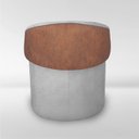 Ver imagem 6 de Puff Orgânico Redondo com Encosto Luxo Composé Corino e Suede para Sala e Recepção:cinza Claro