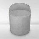 Ver imagem 1 de Puff Orgânico Redondo com Encosto Luxo Composé Corino e Suede para Sala e Recepção:cinza Claro