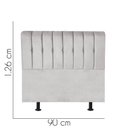 Ver imagem 2 de Cabeceira Estofada Kiara 90cm Solteiro Box Quarto Suede Cinza Claro - Ahazzo Móveis