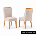 Ver imagem 4 de Sala de Jantar 180x90 Olimpia 6 Cadeiras Bom Pastor Naturale/Off BP Veludo Bege