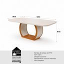 Ver imagem 5 de Sala de Jantar 180x90 Olimpia 6 Cadeiras Bom Pastor Naturale/Off BP Veludo Bege