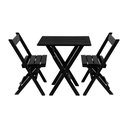 Ver imagem 2 de Kit 4 Jogos de Mesa Aparador Bar Dobrável com 2 Cadeiras em Madeira Maciça - Preto