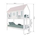 Ver imagem 3 de Beliche Casinha Bela com Coração - Madeira Maciça Branco/rosa/verde | Megamobilia