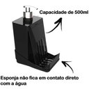 Ver imagem 3 de Kit Pia Cozinha Lixeira 9l Grade Protetora Porta Detergente Plástico Preto 3pçs Crippa Smart S