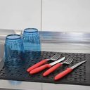 Ver imagem 2 de Kit Pia Cozinha Lixeira 9l Grade Protetora Porta Detergente Plástico Preto 3pçs Crippa Smart S