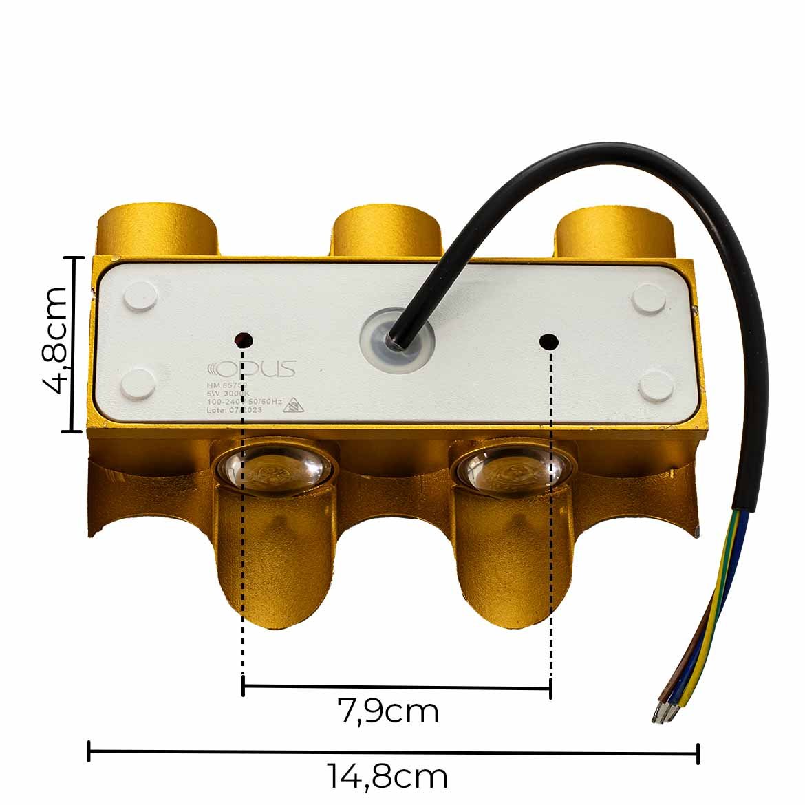 Arandela Schala Facho Duplo 60° Led 5w 3000k Externo e Interno Opus St2958 - 7