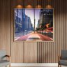 Quadro Decorativo Tela Canvas Urbanismo Av Paulista com Moldura e Vidro Dourada - 120x60 Cm - 2