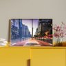 Quadro Decorativo Tela Canvas Urbanismo Av Paulista com Moldura e Vidro Dourada - 120x60 Cm - 4