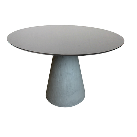 Mesa de Jantar Cone Concreto 120cm Tampo Laqueado - Preto