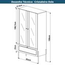 Ver imagem 5 de Cristaleira 2 Portas Oslo Artesano 83 Cm Largura Mdp Hanover Palha Sintética Bege e Pés Metal