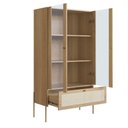 Ver imagem 3 de Cristaleira 2 Portas Oslo Artesano 83 Cm Largura Mdp Hanover Palha Sintética Bege e Pés Metal
