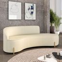 Ver imagem 1 de Sofá 4 Lugares Orgânico 220cm Morgan Pé Aço Dourado Linho D03 - D’Rossi