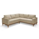 Ver imagem 3 de Sofá De Canto Living 5 Lug. Toronto Com Base Retro 100% Madeira de Reflorestamento Veludo Bege Estof