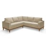 Sofá De Canto Living 5 Lug. Toronto Com Base Retro 100% Madeira de Reflorestamento Veludo Bege Estof - 3