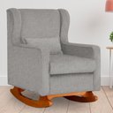 Ver imagem 2 de Poltrona C/ Puff Balanço Amamentação Aurora Linho Bege - Lm Decor