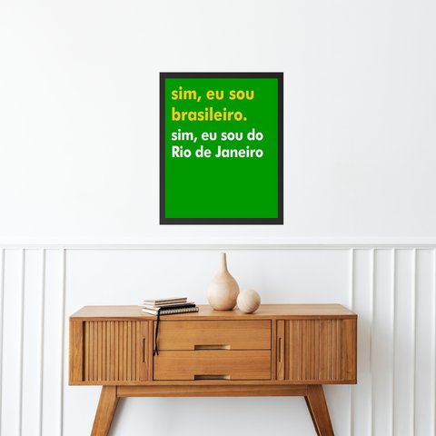 Quadro Decorativo Brasileiro do Rio de Janeiro 33x24cm:moldura Branca