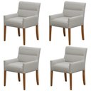 Ver imagem 1 de Kit 4 Cadeiras para Mesa de Jantar Angel Base Madeira Corano Fendi - Nexta Casa