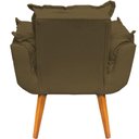 Ver imagem 4 de Kit 3 Poltronas Decorativa para Sala Manicure Consultório Alice Pés Trapézio Suede Marrom
