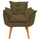 Ver imagem 3 de Kit 3 Poltronas Decorativa para Sala Manicure Consultório Alice Pés Trapézio Suede Marrom