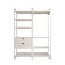 Ver imagem 3 de Guarda Roupa Aberto Industrial Casal 2 Módulos Branco Cabideiro com Gavetas Ferro Branco
