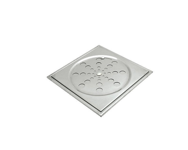 Tampa Ralo Grelha Quadrado 10x10 Inox Rotativa C/caixilho - 1