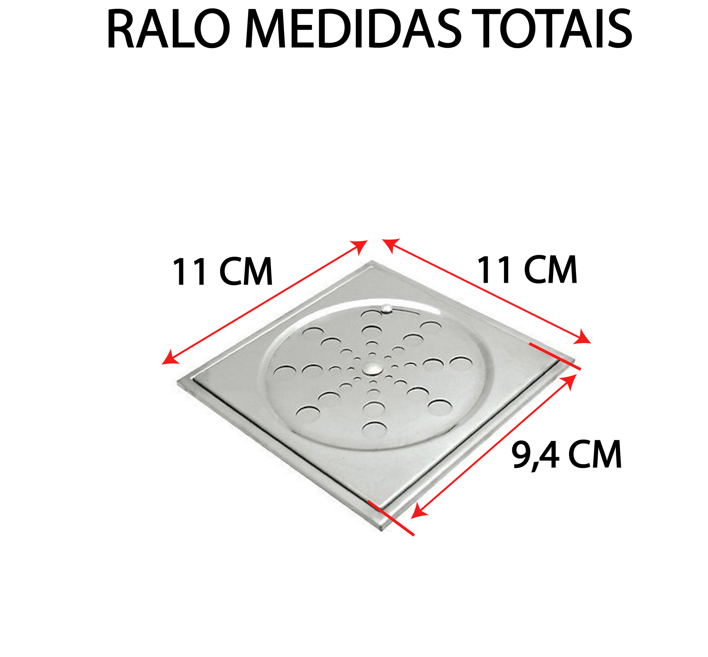 Tampa Ralo Grelha Quadrado 10x10 Inox Rotativa C/caixilho - 2