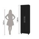 Ver imagem 2 de Armário Multiuso Lavanderia com Chave 2 Portas 1,80m Preto