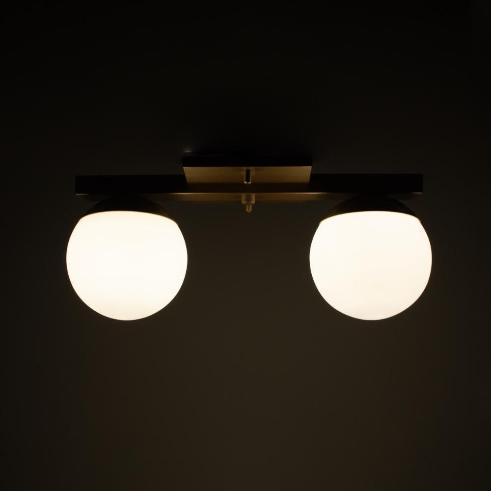 Luminária Plafon Deluxe Duplo Jabuticaba Bivolt G9 - Dourado - 6