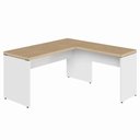 Ver imagem 3 de Escrivaninha L Escritório 1,50m X 1,50m Pés Painel F5 Office Cor:macadâmia com Branco