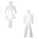 Ver imagem 2 de Placas Adesivas de Porta Banheiro-Inox-Wc Feminino e Masculino