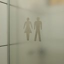 Ver imagem 1 de Placas Adesivas de Porta Banheiro-Inox-Wc Feminino e Masculino