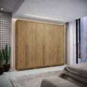 Ver imagem 1 de Guarda-roupa Dubai Majestic 6 Portas 6 Gavetas com Maleiro Interno Nature 100% Mdf - Vila Rica
