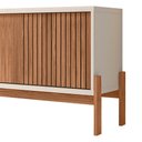 Ver imagem 7 de Rack para Sala Bancada de Tv 72 Pol Ripado 184cm Tannen Freijó/off White - Caemmun