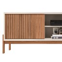 Ver imagem 6 de Rack para Sala Bancada de Tv 72 Pol Ripado 184cm Tannen Freijó/off White - Caemmun