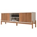 Ver imagem 1 de Rack para Sala Bancada de Tv 72 Pol Ripado 184cm Tannen Freijó/off White - Caemmun