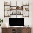 Ver imagem 4 de Prateleira de Parede Industrial para Livros e Decoração com Painel Inclinado