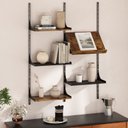 Ver imagem 1 de Prateleira de Parede Industrial para Livros e Decoração com Painel Inclinado