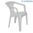 Ver imagem 3 de Kit 2 Cadeiras Plastica Monobloco com Bracos Atalaia Branca Tramontina