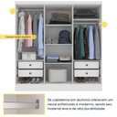Ver imagem 6 de Guarda-Roupa Casal com 6 Portas e 4 Gavetas 180cm Multimóveis CR35483 Neve