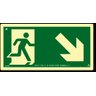 PLACA ROTA DE FUGA PICTOGRAMA E SETA DIRETA BAIXO FOTOLUMINESCENTE S6 - 1
