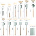 Ver imagem 4 de Kit 12 Peças Conjunto de Cozinha Utensílios de Silícone com Espatulas Pincel Batedor Manual - Verde