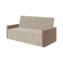 Ver imagem 4 de Sofa Cama 4 Lugares Retrátil e Reclinável Paris 2,10m Veludo Areia/marrom