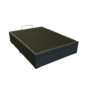 Cama Box Baú Casal Blindado Linhão Preto Com Pistão A Gás