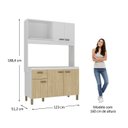 Ver imagem 3 de Cozinha Compacta 120cm 100% MDF 15cm 5 Portas e 1 Gaveta Branco/Amêndoa